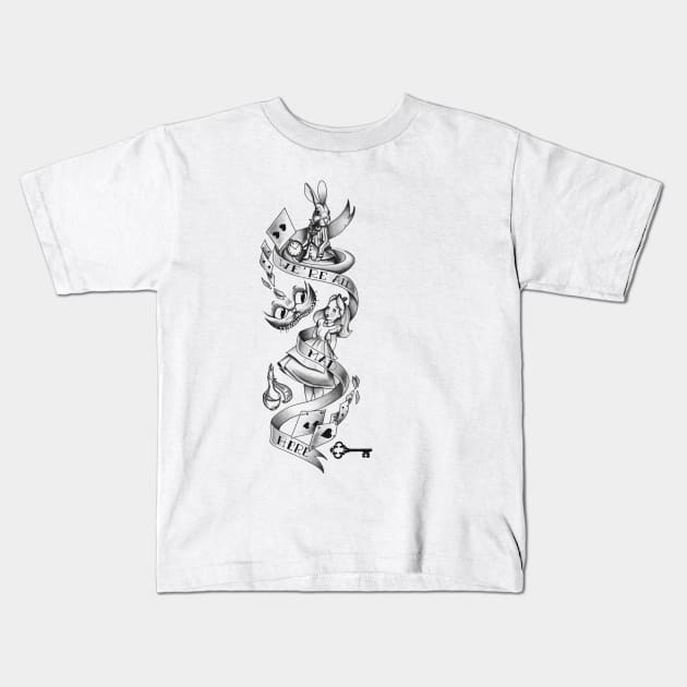 Alice in Wonderland Kids T-Shirt by Rachellily